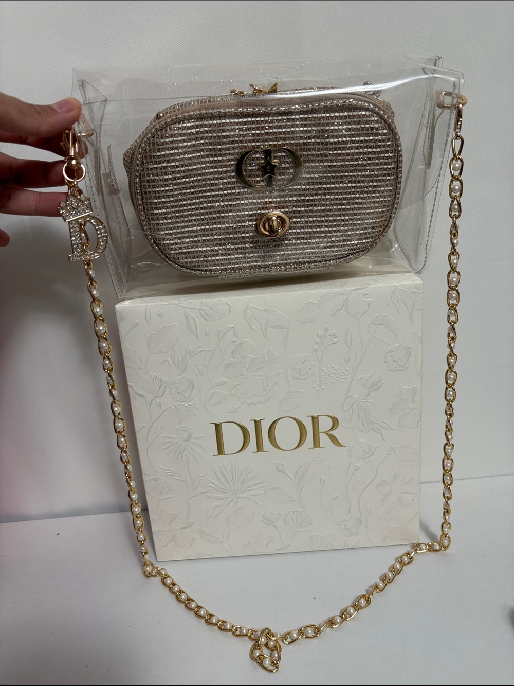 Dior Gold Pouch in Clear Women's Handbag